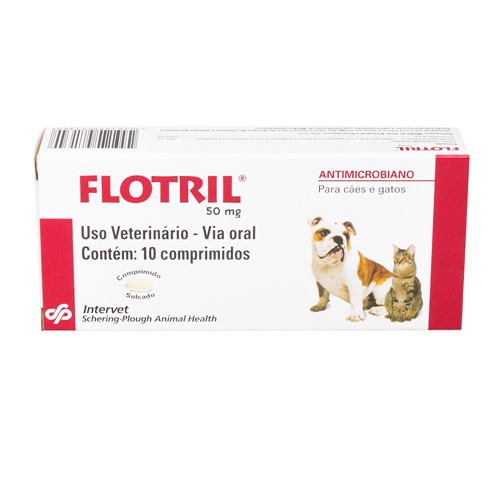 Flotril 50mg para Cães e Gatos Uso Veterinário com 10 Comprimidos
