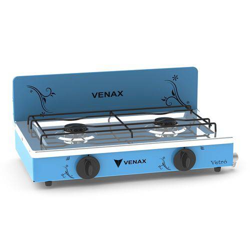 Fogão a Gás Flamalar 2 Queimadores Vetro Gás Azul Acetinado - Venax