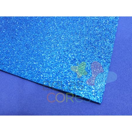 Folha de EVA 40x60cm - Glitter Azul Escuro - 5 Unidades