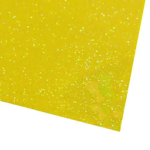 Folha de Eva 40x60cm - Glitter Neon Amarelo - 5 Unidades