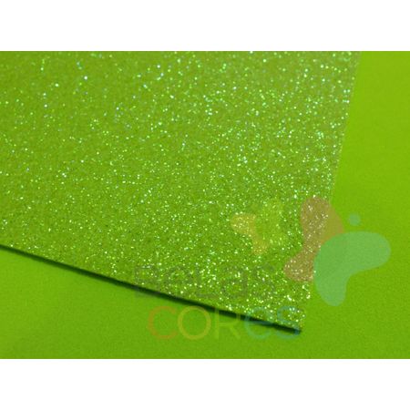 Folha de EVA 40x60cm - Glitter Neon Verde - 5 Unidades