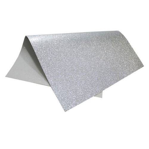 Folha de Eva 40x60cm - Glitter Prata - 5 Unidades