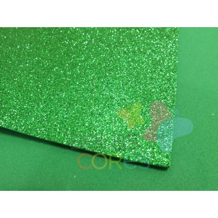 Folha de EVA 40x60cm - Glitter Verde - 5 Unidades