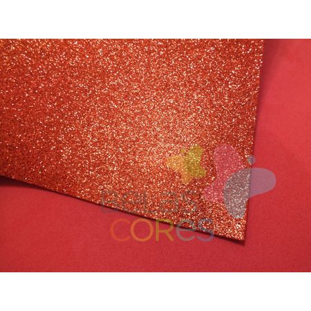 Folha de EVA 40x60cm - Glitter Vermelho - 5 Unidades