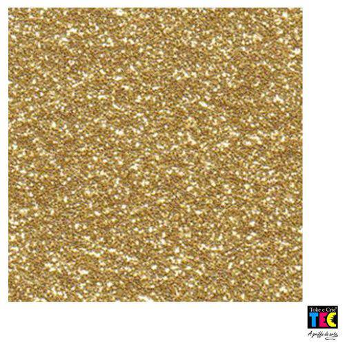Folha para Scrapbook Puro Glitter Toke e Crie Dourado - 8934 - Kfs073