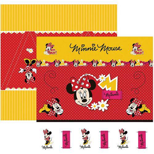 Folha para ScrapFesta Dupla-face Disney - Minnie Mouse 1 Cenário e Bandeirolas