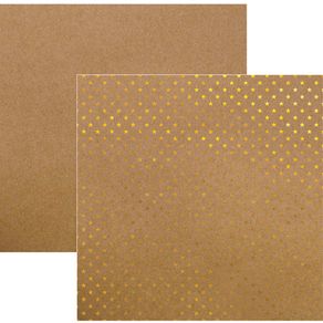 Folha Scrapbook Metalizada Estrelas Dourado FD Kraft Ref.17732-SDF611 Toke e Crie