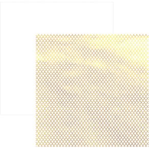 Folha Scrapbook Metalizada Marroquino Dourado FD Branco Ref.17737-SDF616 Toke e Crie