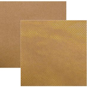 Folha Scrapbook Metalizada Marroquino Dourado FD Kraft Ref.17733-SDF612 Toke e Crie