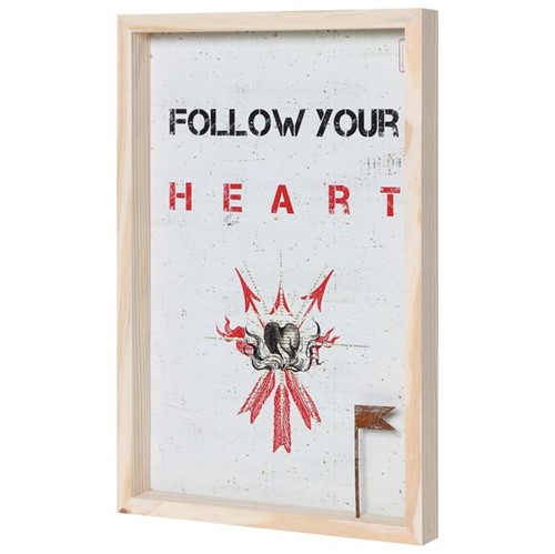Follow Your Heart Quadro 30 Cm X 45 Cm Natural/multicor