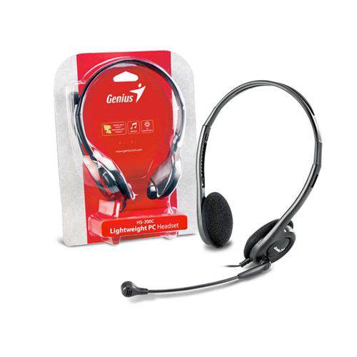 Fone com Microfone Genius 31710151100 Hs-200c Headset Slim Pret Arco Ajustavel