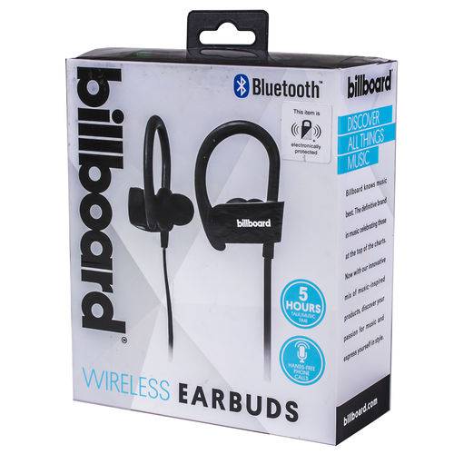 Fone de Ouvido Bluetooth Earhook para Esportes Preto - Billboard