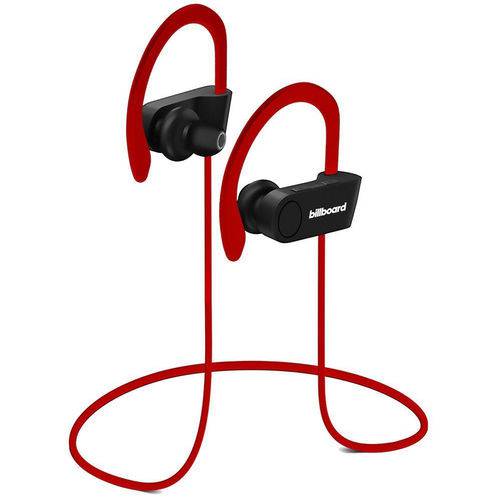 Fone de Ouvido Bluetooth Earhook para Esportes Vermelho - Billboard