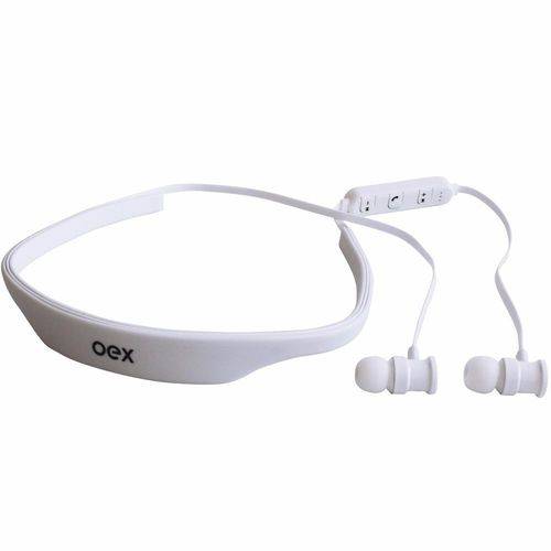 Fone de Ouvido Bluetooth Esportivo Branco Hs302 Oex