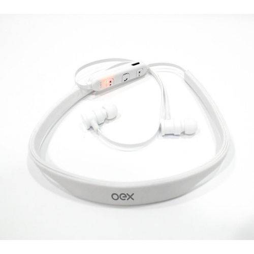 Fone de Ouvido Bluetooth Esportivo Branco Oex Hs302