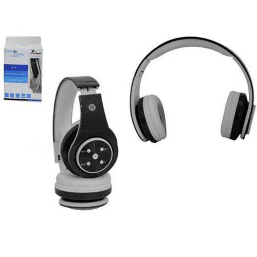 Fone de Ouvido Bluetooth SD MP3 FM KNUP KP 362 Cinza e Preto