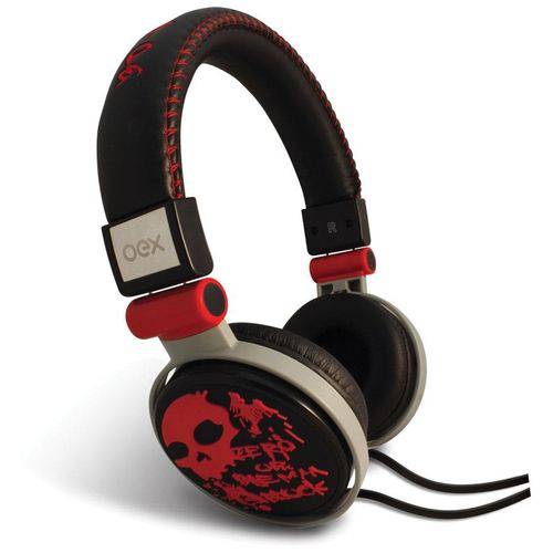 Fone de Ouvido Headphone Skull Vermelho