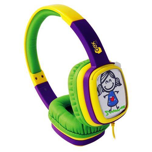 Fone de Ouvido Headphone Toon Roxo/Verde Infantil Oex HP302