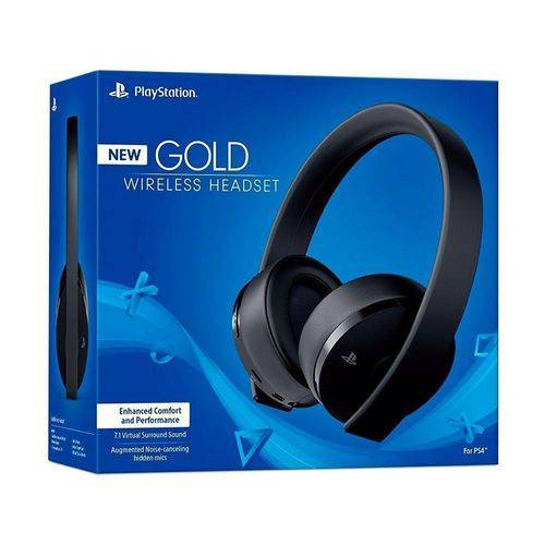Fone de Ouvido Headset Gold Ps4 Sony Wirelles Stereo 7.1