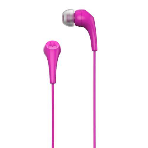 Fone de Ouvido Motorola Estereo Earbuds 2, Intra-auricular com Microfone - Rosa