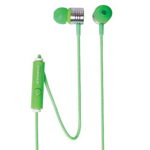 Fone Earphone C/ Microfone Neon Verde Ref.60122240 - Maxprint