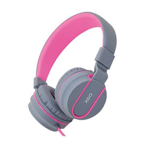 Fone Headset com Microfone Cinza e Rosa Neon Hs106 Oex