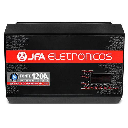 Fonte Automotiva Jfa 120a 6000w Sci Carregador Bateria Bivolt Automático Led Voltímetro Amperímetro