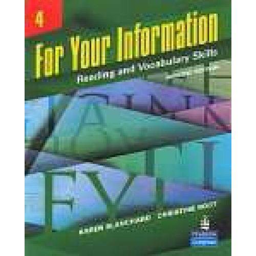 For Your Information 1 - Reading And Vocabulary Skills - Book - Second Edition - Pearson - Elt