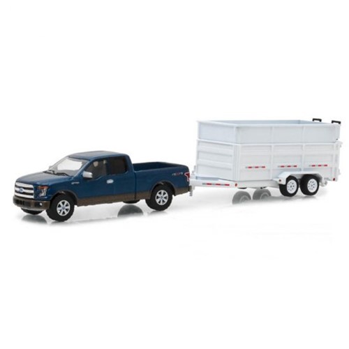 Ford F-150 2016 C/ Dump Trailer Hitch & Tow 1:64 Greenlight