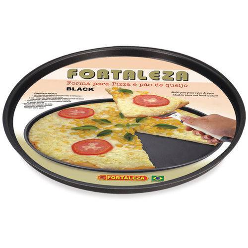 Forma Assadeira Pizza Antiaderente Nr 35 Preta Fortaleza