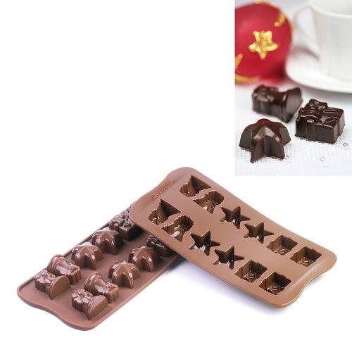 Forma CHRISTMAS de Silicone para Chocolates 3.4 X 3.4 X1.85 Silikomart