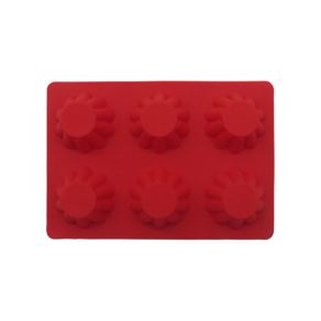 Forma de Silicone P/ 6 Cupcakes Vermelha ST39289 NDI