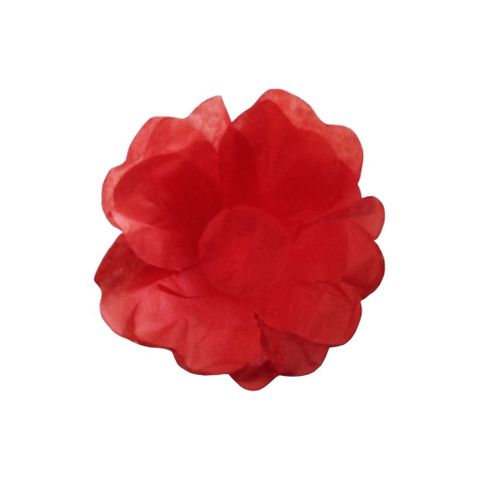 Forma Flor de Crepom Vermelha Lisa - Dafesta