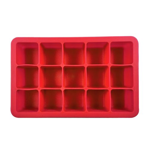 Forma para Gelo em Silicone 15 Cubos Vermelha Kenya