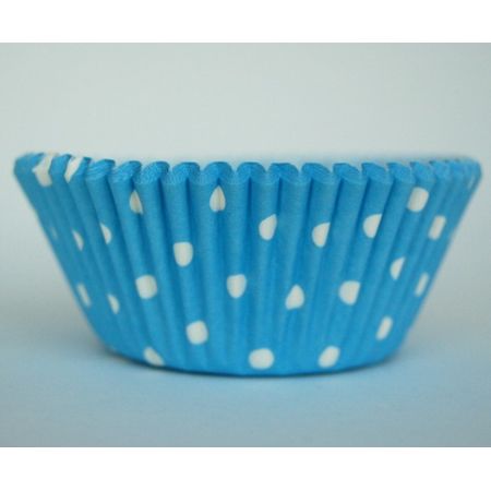 Forminha de Cupcake Azul Poá Branco - 45 Unidades