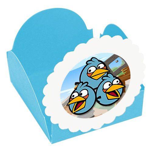 Forminhas para Doces Angry Birds Azul Claro - 10 Unds
