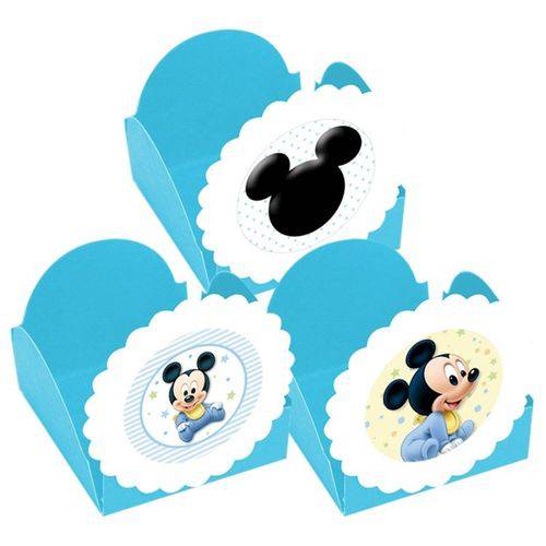 Forminhas para Doces Disney Baby Mickey Azul Claro- 10 Unds