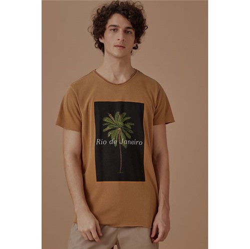 Foxton | T-Shirt Palmeira Rio Camelo - G