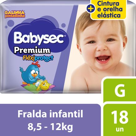 Fralda Babysec Galinha Pintadinha Premium G 18 Unidades