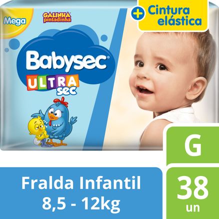 Fralda Babysec Galinha Pintadinha Ultrasec Mega G 38 Unidades