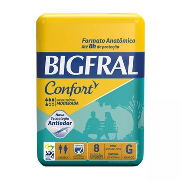 Fralda Bigfral Confort 8 Unidades FRALD BIGFRAL CONF G 8UN