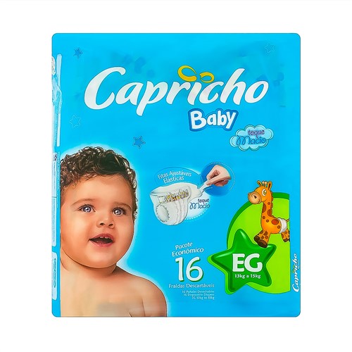 Fralda Capricho Baby Tamanho EG Pacote com 16 Fraldas Descartáveis