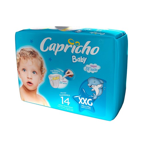 Fralda Capricho Baby Tamanho XXG Pacote com 14 Fraldas Descartáveis