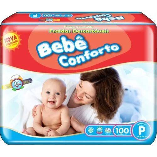 Fralda Descartável Infantil Bebê Conforto P Atacado Revenda Barato 100 Unid.