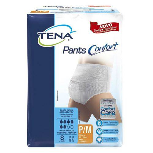 Fralda Geriátrica Tena Pants C/8 Confort P/m Pc