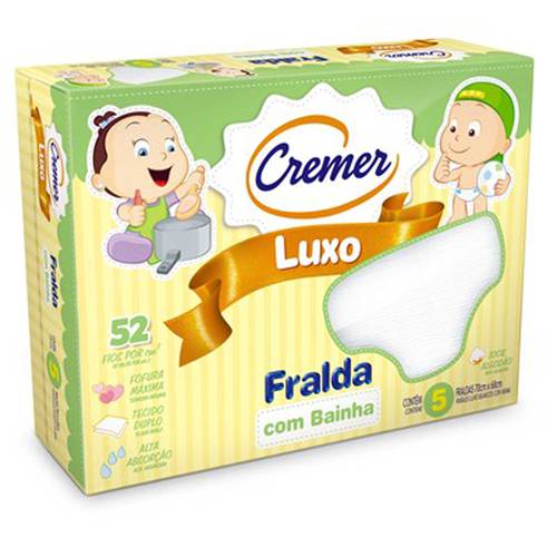 Fralda Luxo C/Bainha Cremer Branco Único