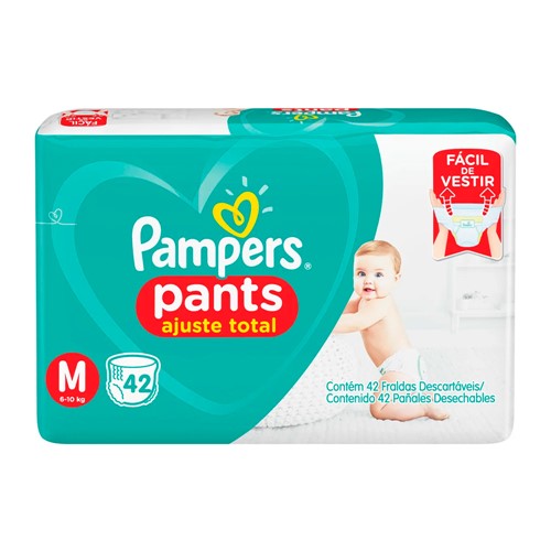 Fralda Pampers Pants Ajuste Total Tamanho M com 40 Fraldas Descartáveis
