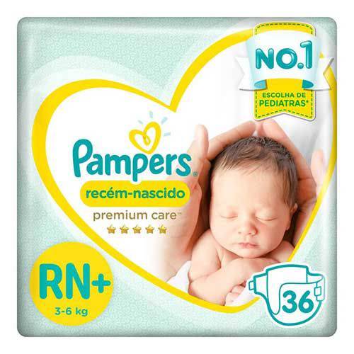 Fralda Pampers Recém-nascido Premium Care Mega Rn+ 36 Unidades