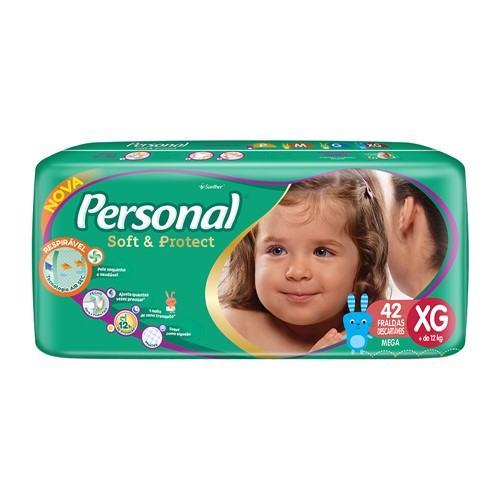 Fralda Personal Soft & Protect Tamanho XG Pacote Mega com 42 Fraldas Descartáveis