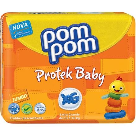 Fralda PomPom Protek Baby XG 24 Unidades